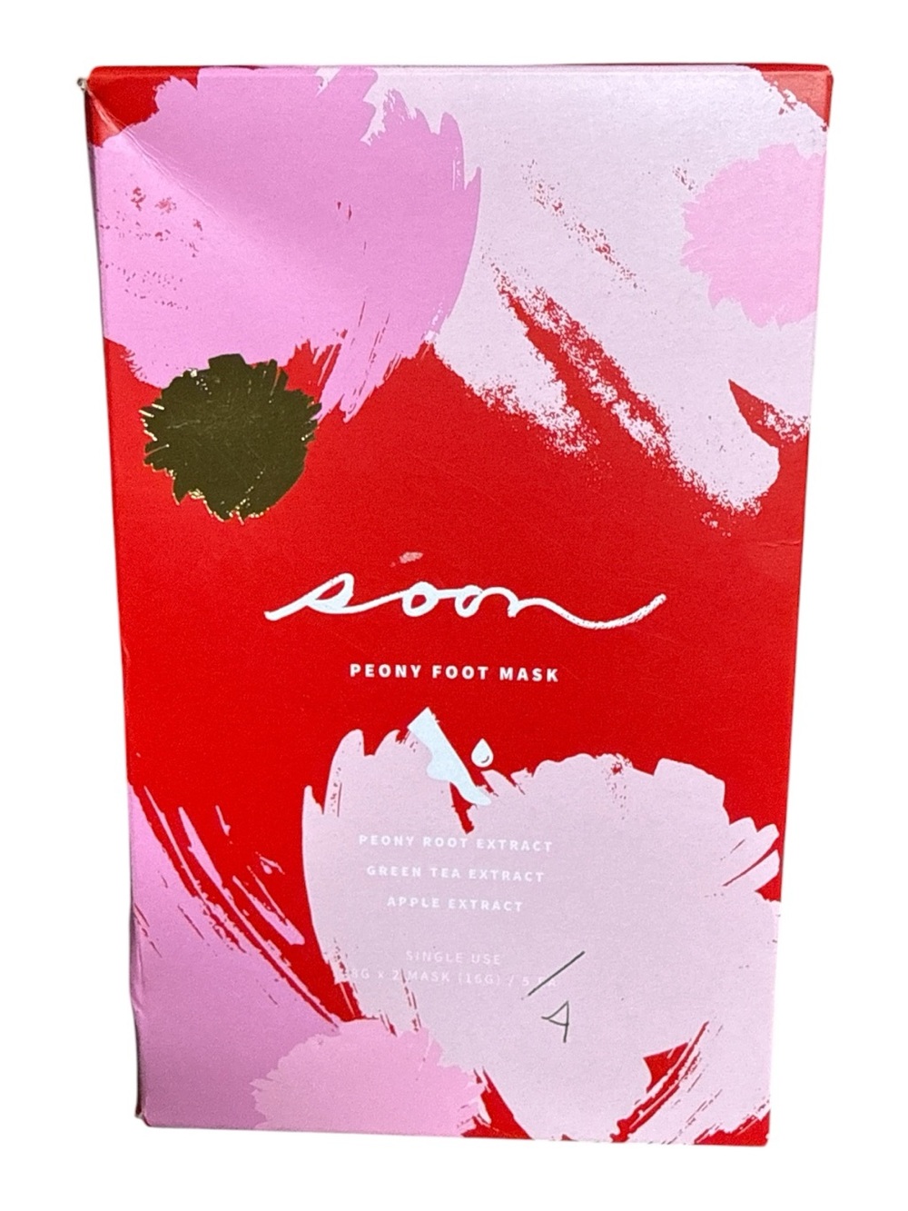SOON SKINCARE Peony Foot Mask Open Partial Box 4 Spa Treatment Packages